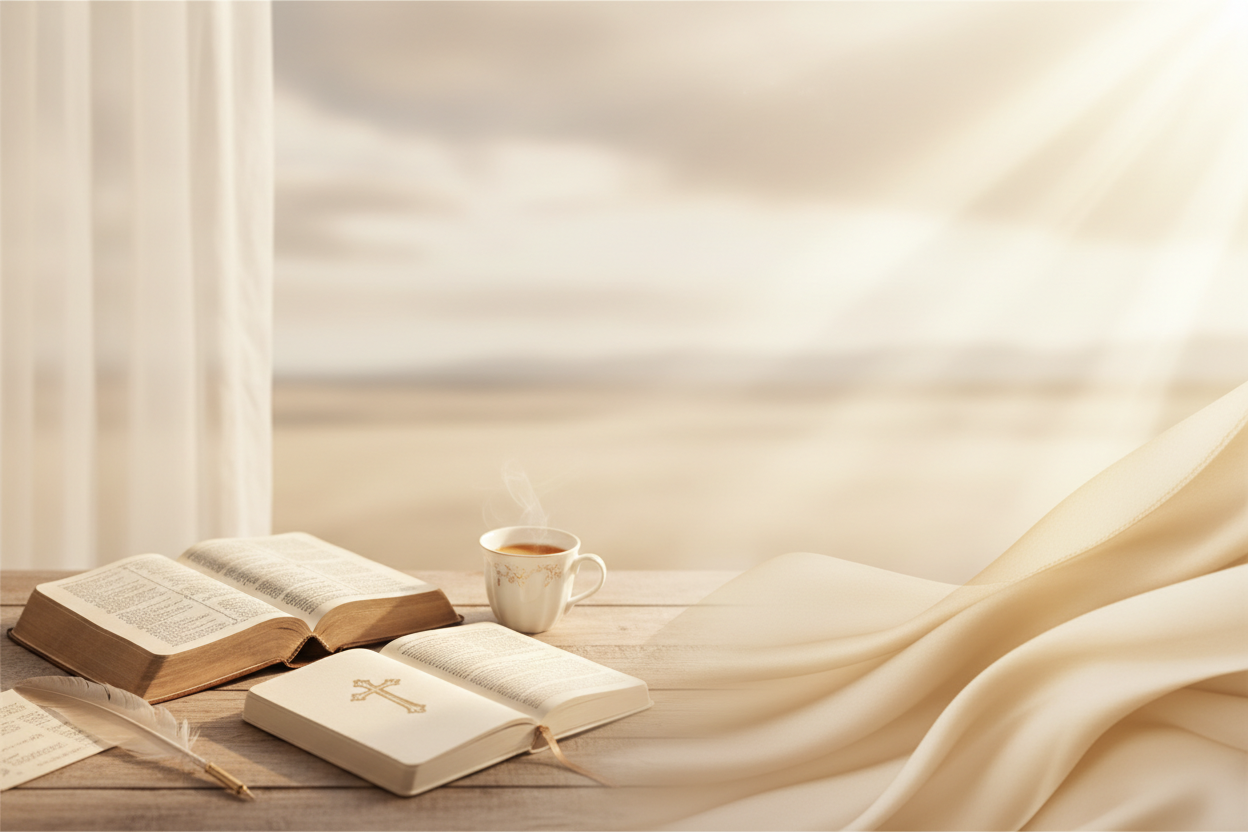 Peaceful Christian devotional hero banner